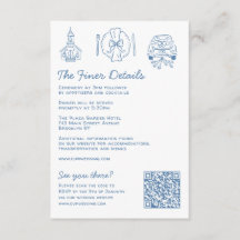 Whimsical Doodles Wedding Details RSVP QR Code