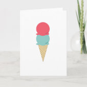 Whimsical Double Scoop Ice Cream Cone Kaart (Voorkant)