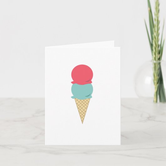Whimsical Double Scoop Ice Cream Cone Kaart (Voorkant)