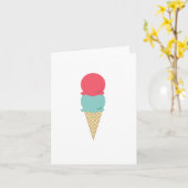 Whimsical Double Scoop Ice Cream Cone Kaart (Gele Bloem)