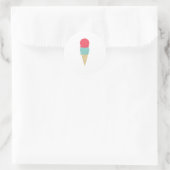 Whimsical Double Scoop Ice Cream Cone Ronde Sticker (Tas)