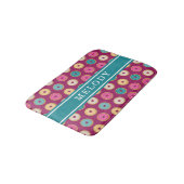 Whimsical Doughnut Pattern op Paars Badmat (Gekanteld)