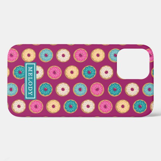 Whimsical Doughnut Pattern op Paars Case-Mate iPhone Case (Achterkant (horizontaal))