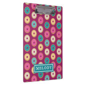 Whimsical Doughnut Pattern op Paars Klembord (Rechts)