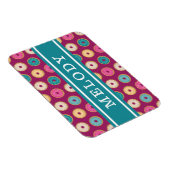Whimsical Doughnut Pattern op Paars Magneet (Rechterzijde)