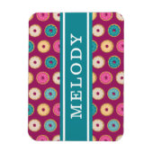 Whimsical Doughnut Pattern op Paars Magneet (Verticaal)