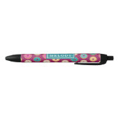 Whimsical Doughnut Pattern op Paars Zwarte Inkt Pen (Bodem)