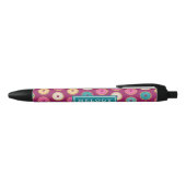 Whimsical Doughnut Pattern op Paars Zwarte Inkt Pen (Bovenkant)