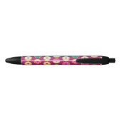 Whimsical Doughnut Pattern op Paars Zwarte Inkt Pen (Achterkant)