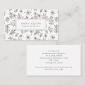 Whimsical Doula bloempatroon Visitekaartje (Voorkant / Achterkant)