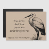 Whimsical Doula Stork Magnetische Kaart (Voorkant / Achterkant)