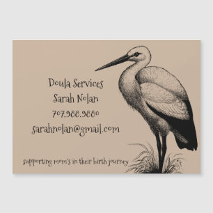 Whimsical Doula Stork Magnetische Kaart