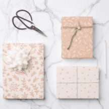 Whimsical Dove & Bloemen Religieus Symbool Perzik