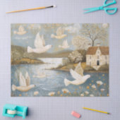 Whimsical Doves Landschap  Art Decoupage Tissuepapier (Craft)