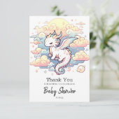 Whimsical Dragon Baby shower Bedankkaart (Staand voorkant)