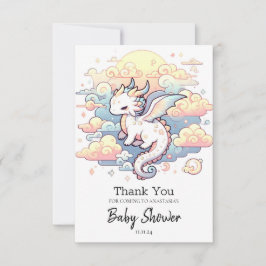 Whimsical Dragon Baby shower Bedankkaart
