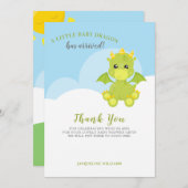 Whimsical Dragon Baby Shower Bedankkaart (Voorkant / Achterkant)