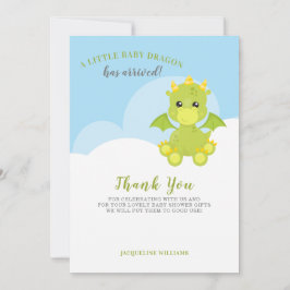Whimsical Dragon Baby Shower Bedankkaart