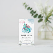 Whimsical Dragon Baby shower Diaper Raffle Informatiekaartje (Staand voorkant)