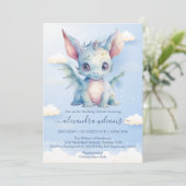 Whimsical Dragon Baby Shower Kaart (Staand voorkant)
