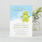 Whimsical Dragon Baby Shower Kaart (Staand voorkant)