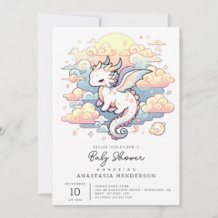 Whimsical Dragon Baby shower Kaart