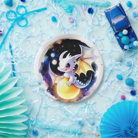Whimsical Dragon Baby shower Papieren Bordje (Feest)