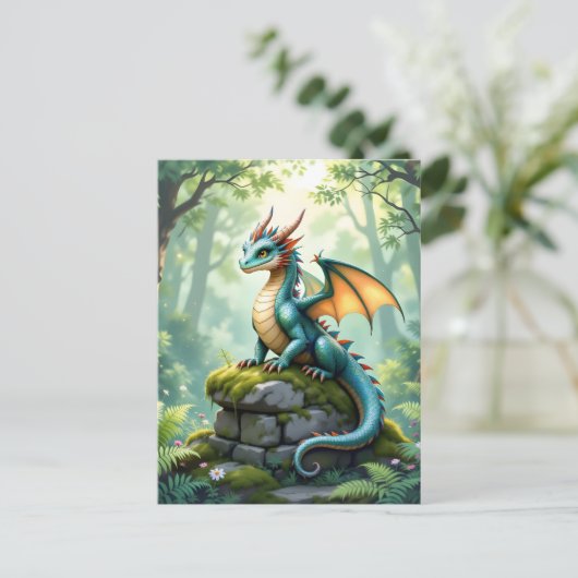 Whimsical Dragon beroemd gemaakt door Ancient Ston Briefkaart (Staand voorkant)