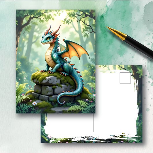 Whimsical Dragon beroemd gemaakt door Ancient Ston Briefkaart