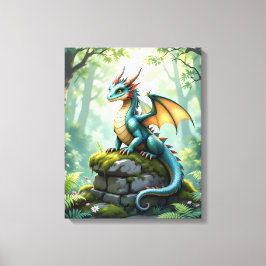 Whimsical Dragon beroemd gemaakt door Ancient Ston Canvas Afdruk