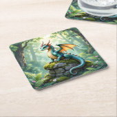 Whimsical Dragon beroemd gemaakt door Ancient Ston Kartonnen Onderzetters (Schuin)