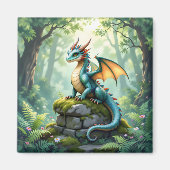 Whimsical Dragon beroemd gemaakt door Ancient Ston Magneet (Voorkant)