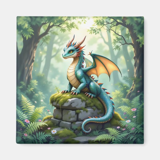 Whimsical Dragon beroemd gemaakt door Ancient Ston Magneet (Voorkant)