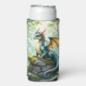 Whimsical Dragon beroemd gemaakt door Ancient Ston Seltzer Blikjeskoeler (Seltzer Voorkant)