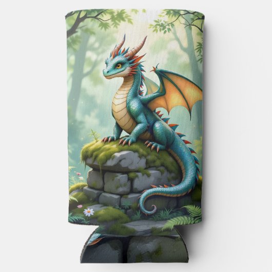 Whimsical Dragon beroemd gemaakt door Ancient Ston Seltzer Blikjeskoeler (Achterkant)