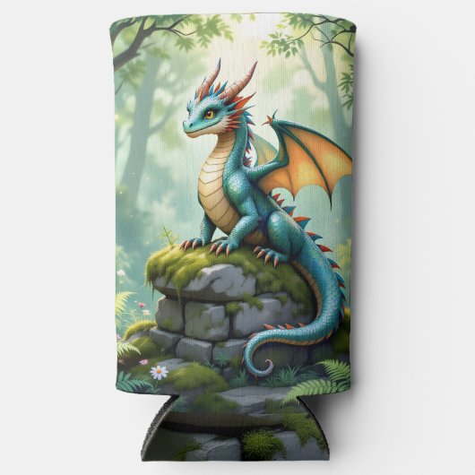 Whimsical Dragon beroemd gemaakt door Ancient Ston Seltzer Blikjeskoeler (Voorkant)