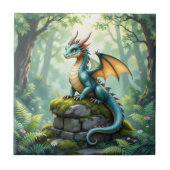 Whimsical Dragon beroemd gemaakt door Ancient Ston Tegeltje (Voorkant)