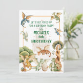 Whimsical Dragon Birthday  Invitation Kaart (Staand voorkant)