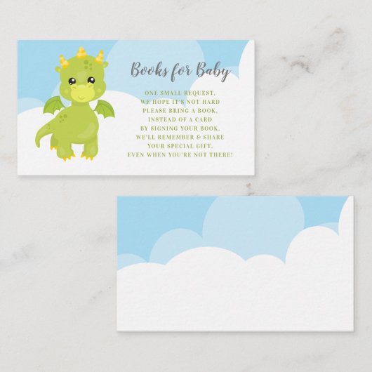 Whimsical Dragon Book Request Shower Informatiekaartje (Voorkant / Achterkant)