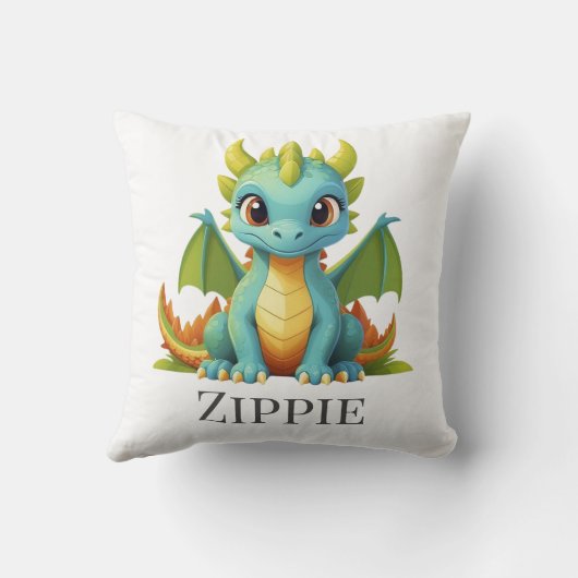 Whimsical Dragon Decor Gepersonaliseerd Sierkussen (Achterkant)