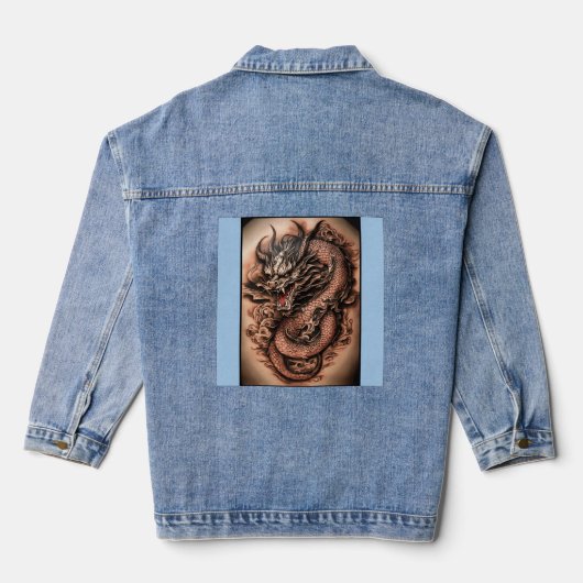 Whimsical Dragon Dreamscape T-shirt Denim Jacket (Achterkant)