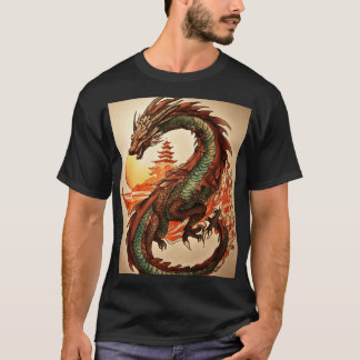 Whimsical Dragon Dreamscape: Waterverf Wash T-SH T-shirt