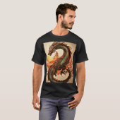 Whimsical Dragon Dreamscape: Waterverf Wash T-SH T-shirt (Voorkant volledig)