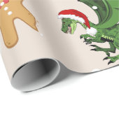 Whimsical Dragon & Gingerbread Kerst Wrapping Cadeaupapier (Rol Hoek)
