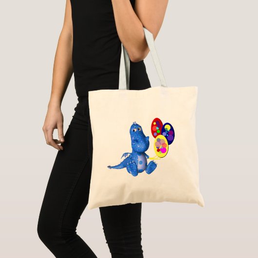 Whimsical Dragon Holding Balloons Canvas tas (Voorkant (product))