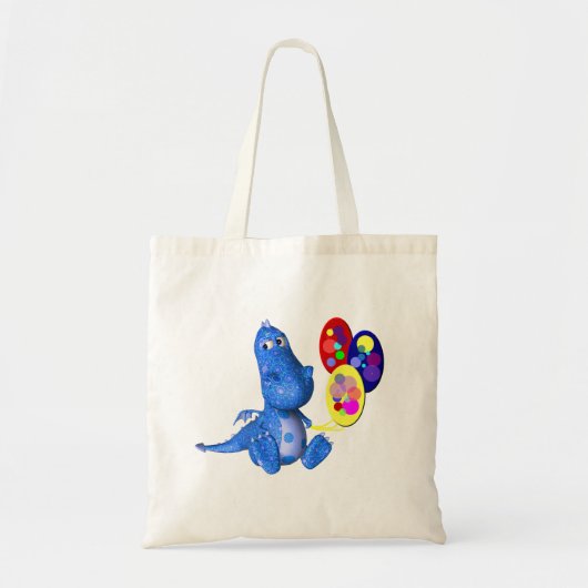 Whimsical Dragon Holding Balloons Canvas tas (Voorkant)