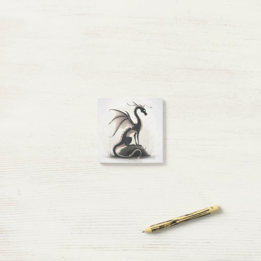 Whimsical Dragon Illustratie Post-it® Notes (Op bureau)