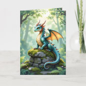 Whimsical Dragon kleurplaat en verjaardag Kaart (Voorkant)