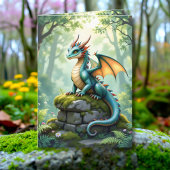 Whimsical Dragon kleurplaat en verjaardag Kaart