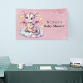 Whimsical Dragon op een cloud Baby shower Spandoek (Beurs)